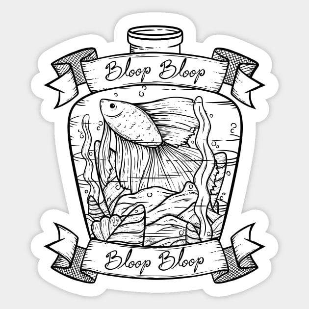 Fish in a Bottle Sticker by zarya_kiqo